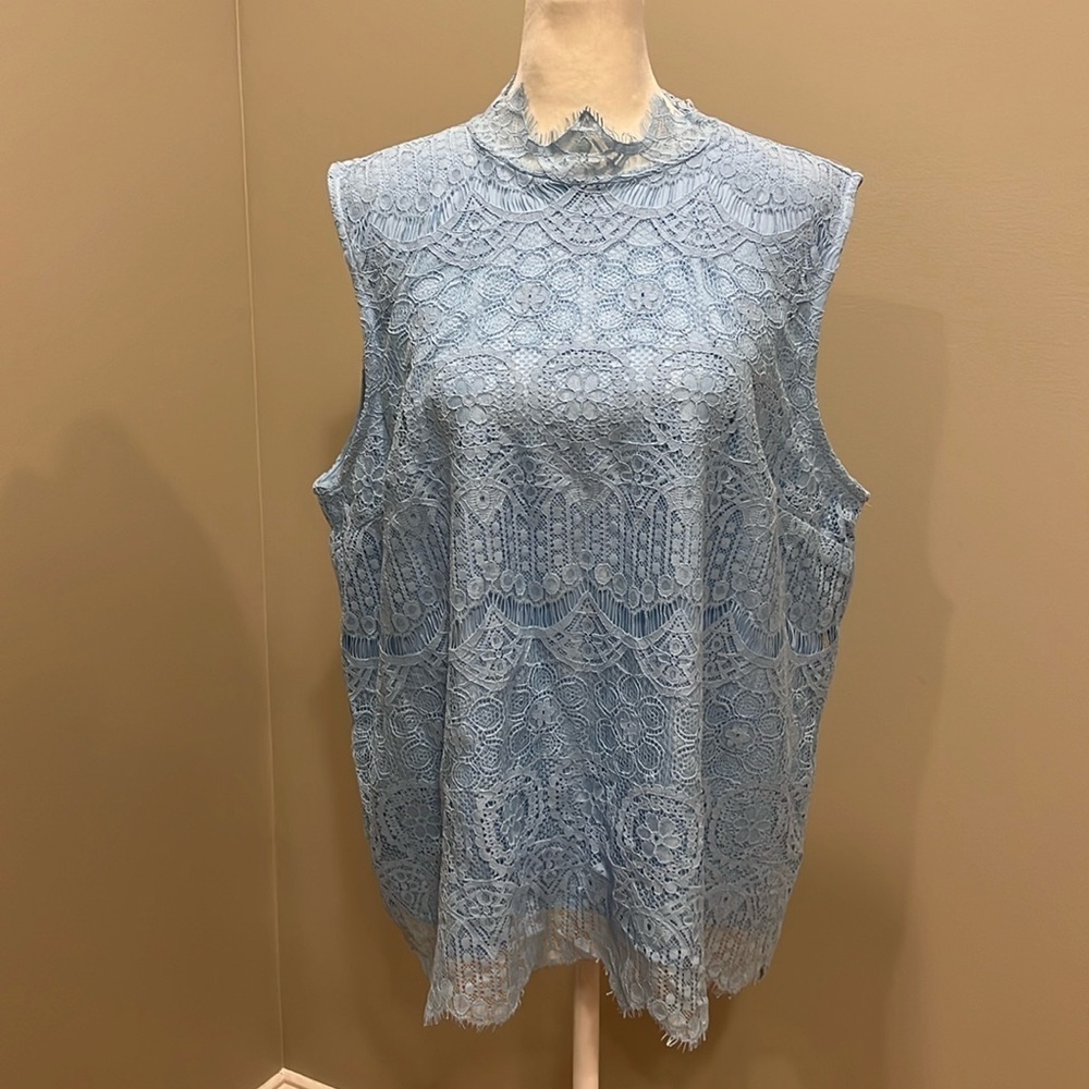 EST. 1946 Blue Lace Sleeveless Top